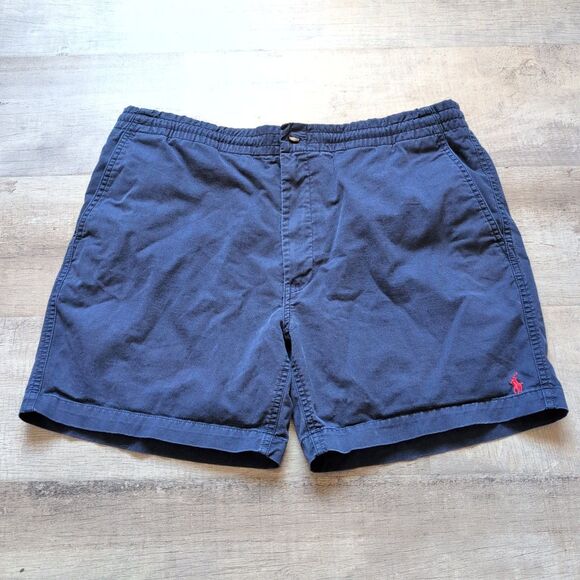 Polo Ralph Lauren Men L Navy Chino Prepster Short Elastic Waist XL - Picture 1 of 7